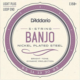 d'addario EJ60+ 5-string banjo strings