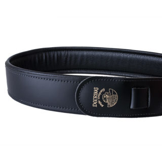 deering eagle logo leather cradle banjo strap