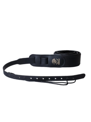 deering eagle logo leather cradle banjo strap